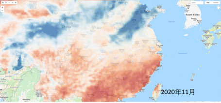 WRI China Data Lab map of precipitation anomalies July-Dec 2020