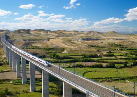 Train going through rural China